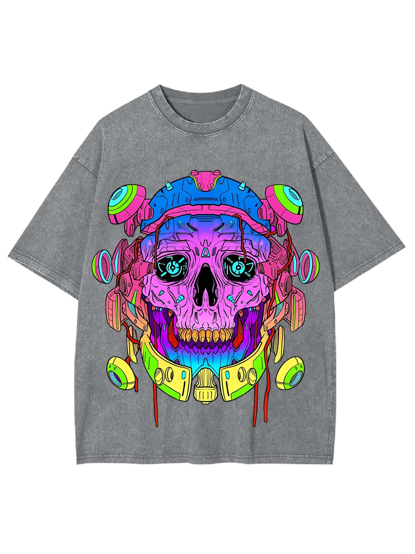 Cyber Skull Washed Tshirt
