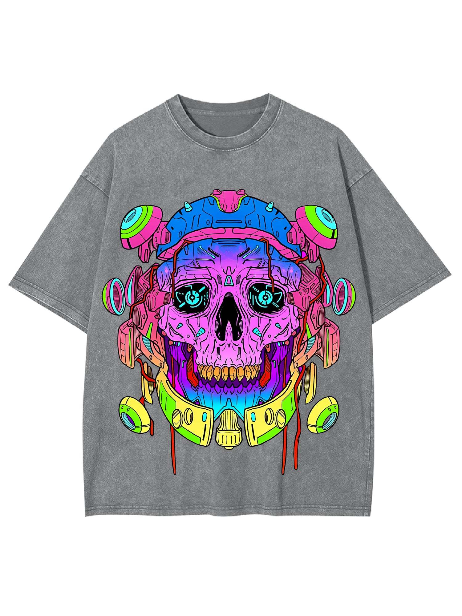 Cyber Skull Washed Tshirt