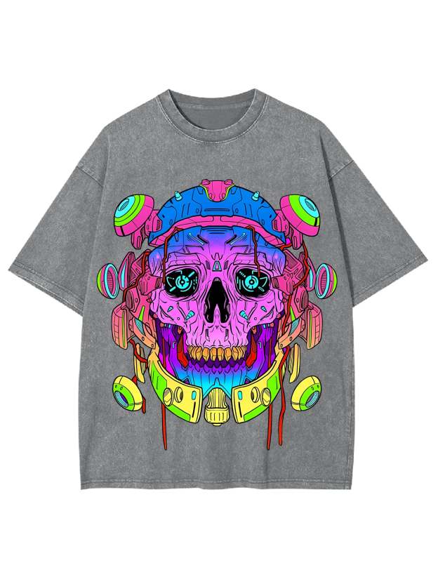 Cyber Skull Washed Tshirt