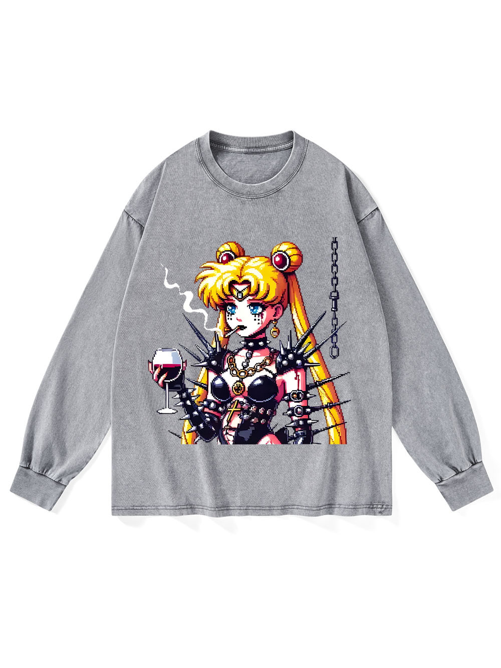 Punk Moon Washed Long-Sleeve Tshirt