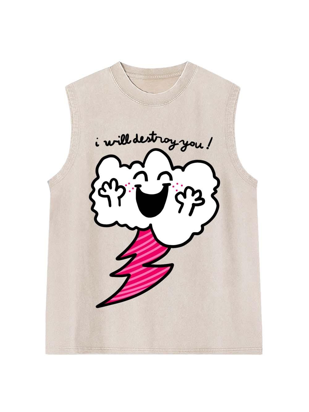 I Will Destroy You! Washed Tank Top