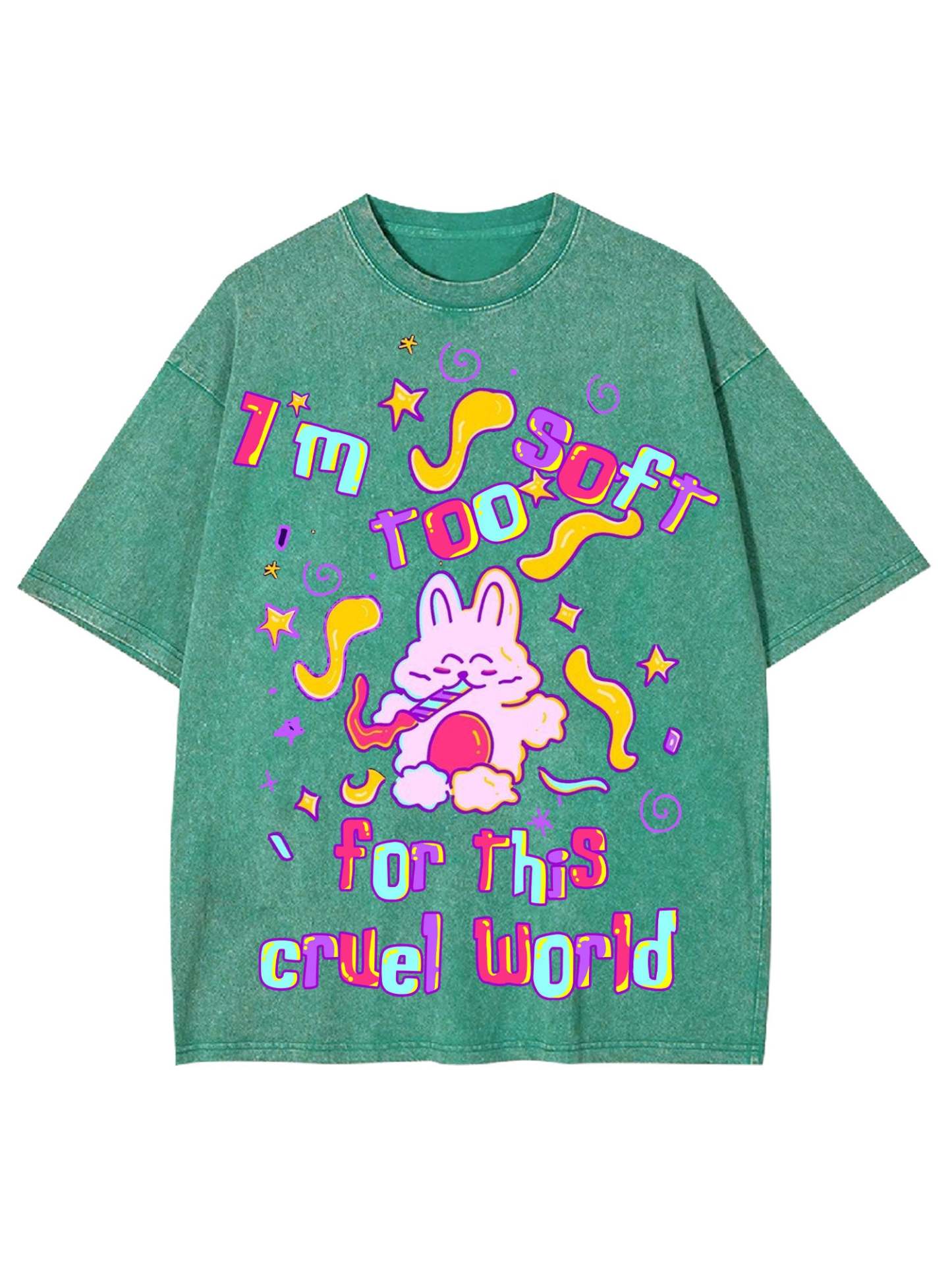 I'm Too Soft For This Cruel World Washed Tshirt