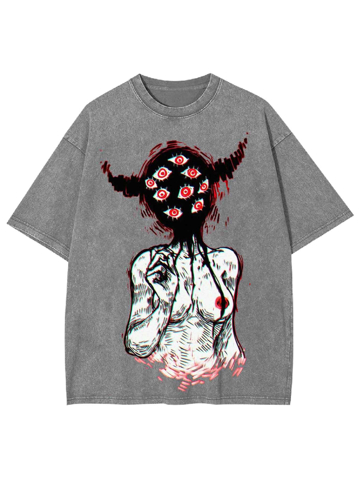 MULTI-EYED MONSTER WASHED TSHIRT