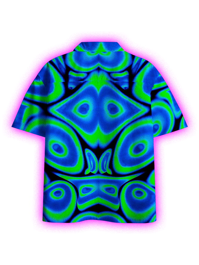 Psychedelic Pattern Button Up Pocket Shirt