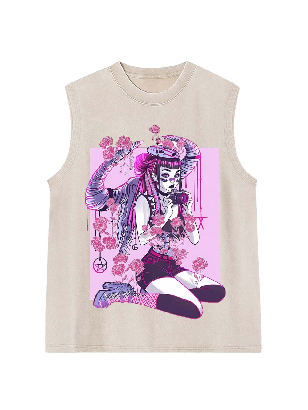 Enigmatic Girl Washed Tank Top