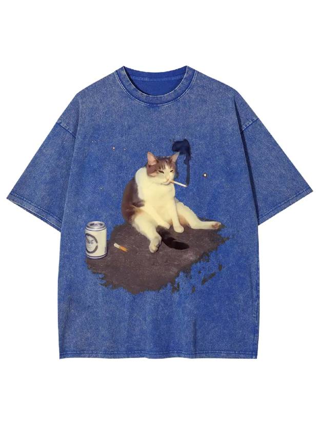 Chill Cat Vibes Washed Tshirt Washed Tshirt