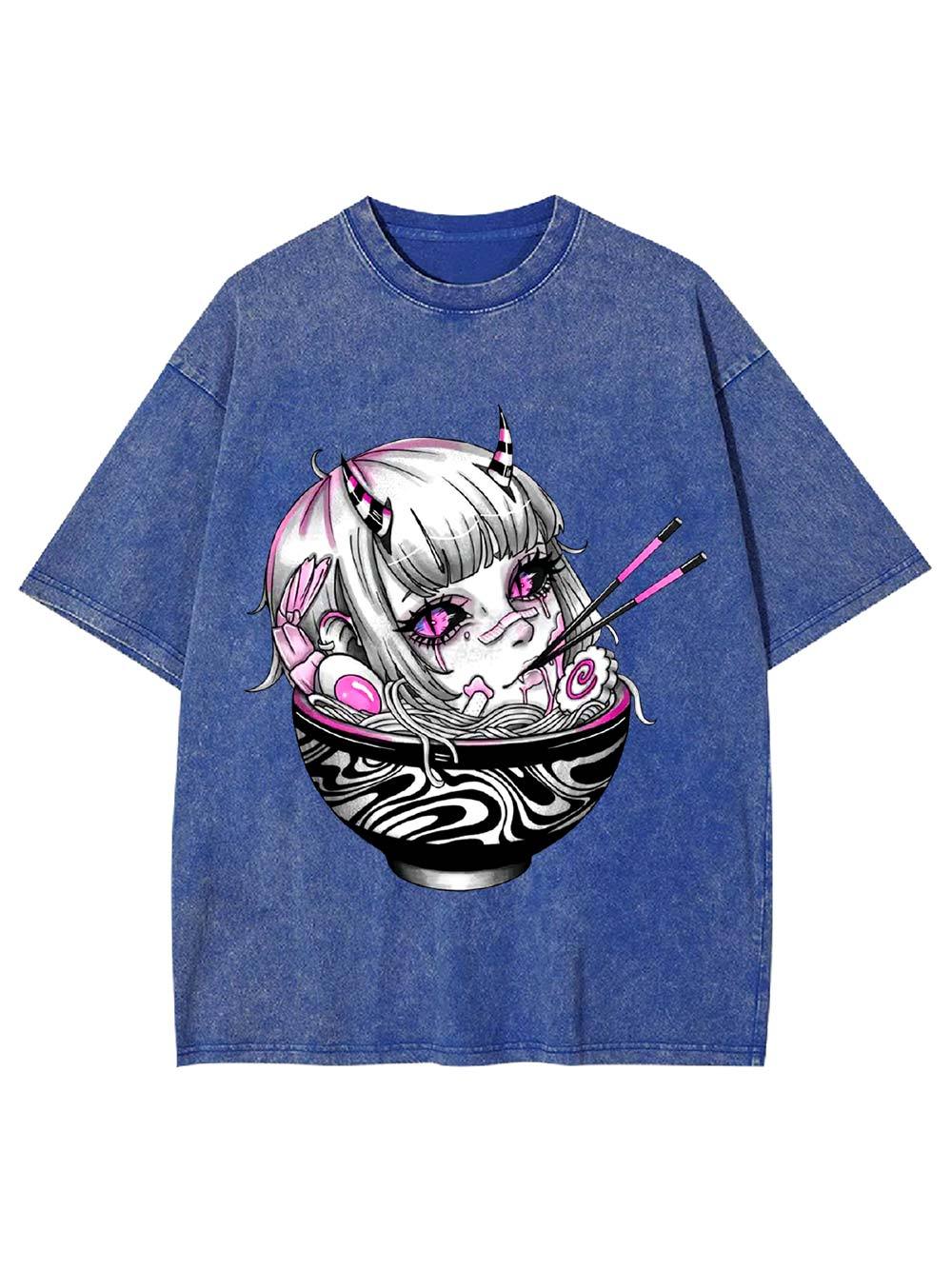 Demon in the Ramen Bowl Washed Tshirt