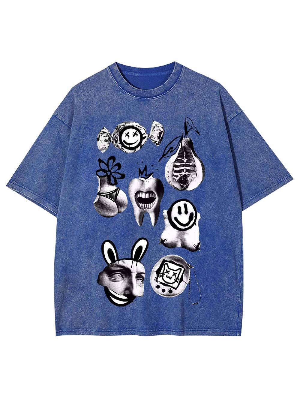 Abstract Chaos Collage Washed Tshirt