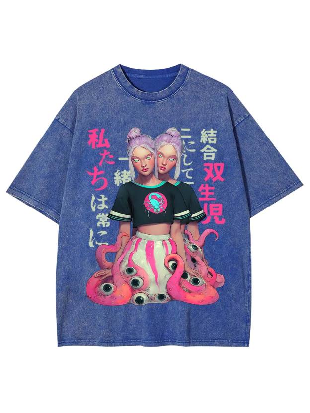 Twins of the Abyss Washed Tshirt