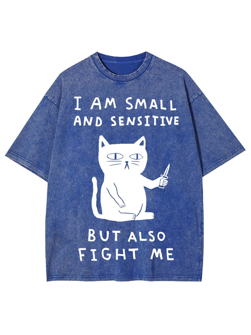 I Am Small And Sensitive But Also Fight Me Washed Tshirt