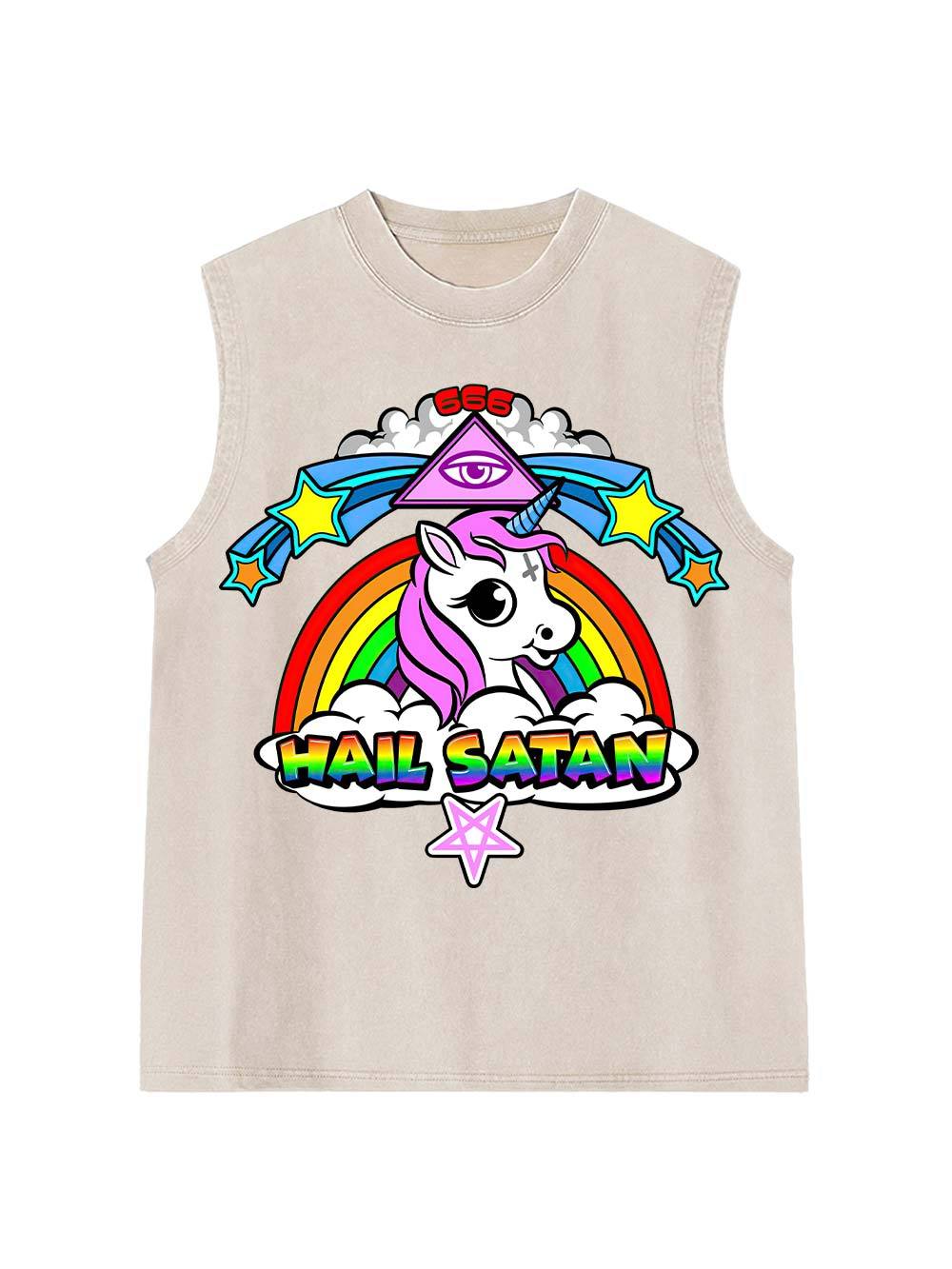Hail Satan  Washed Tank Top