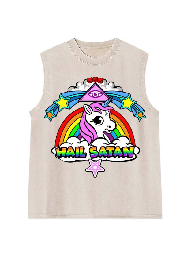 Hail Satan  Washed Tank Top
