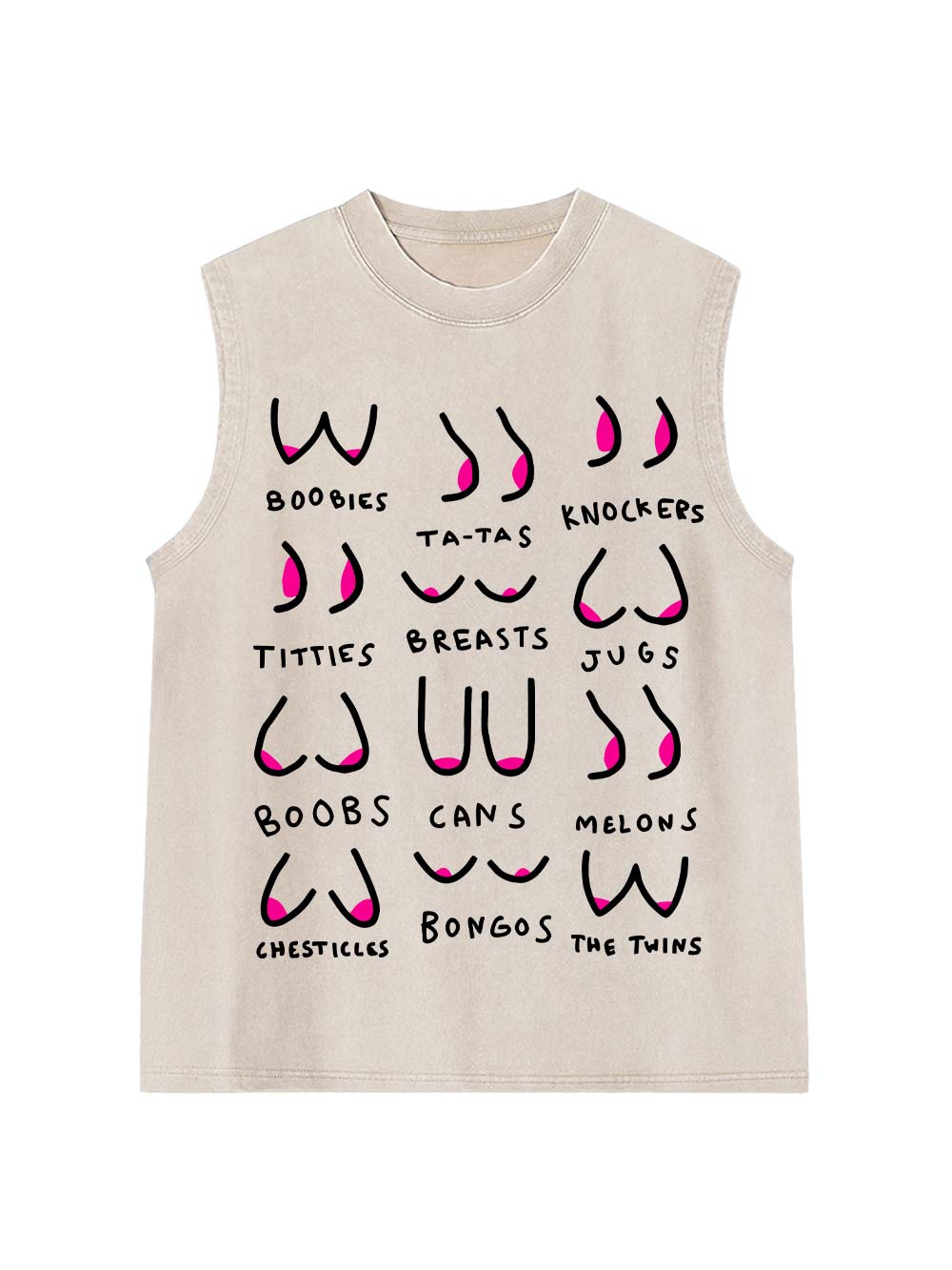 Breasts Slang Washed Tank Top