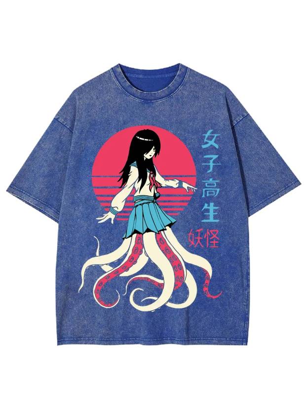 High School Monster Girl Washed Tshirt