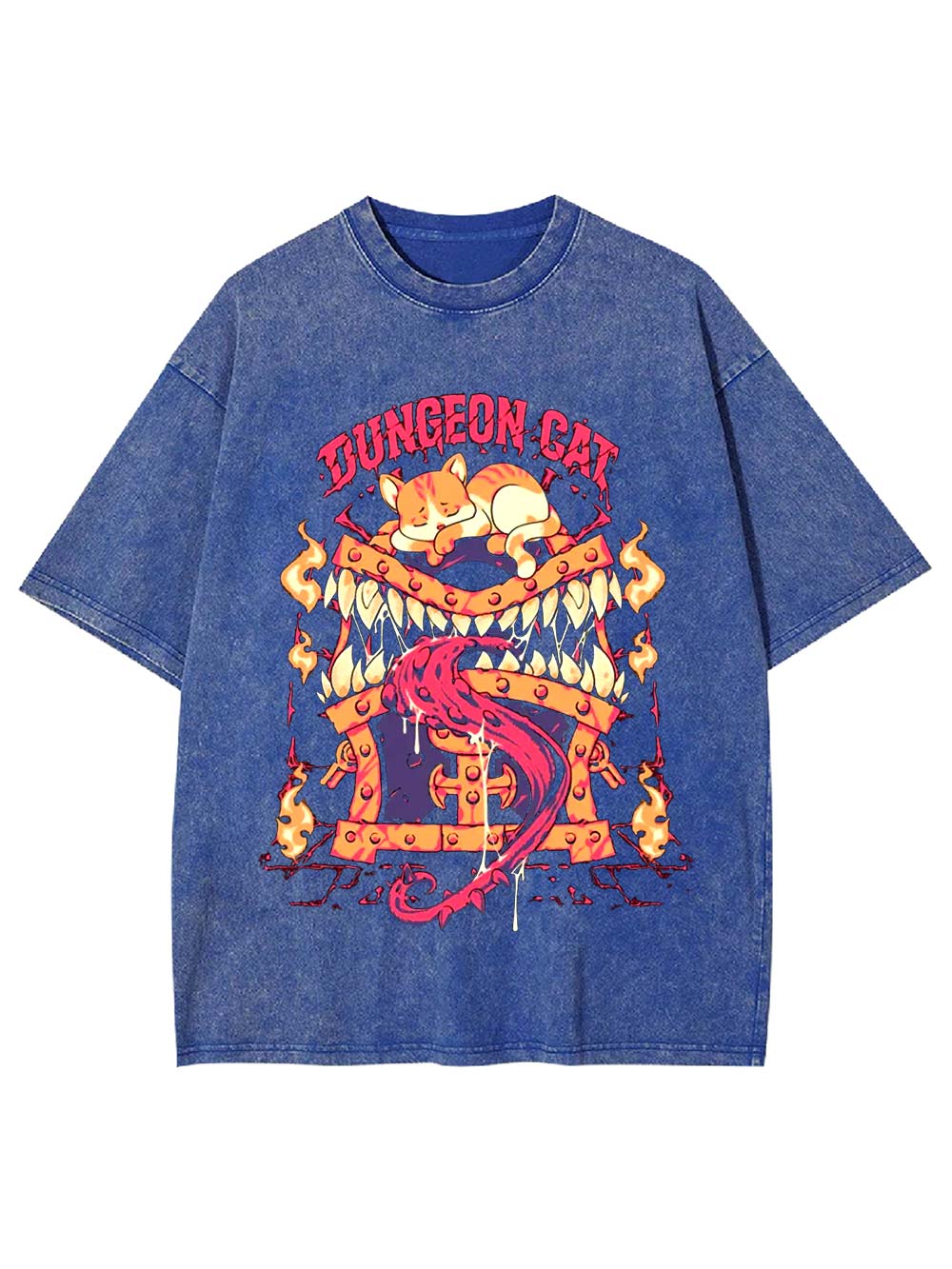 Dungeon Cat Guardian Washed Tshirt