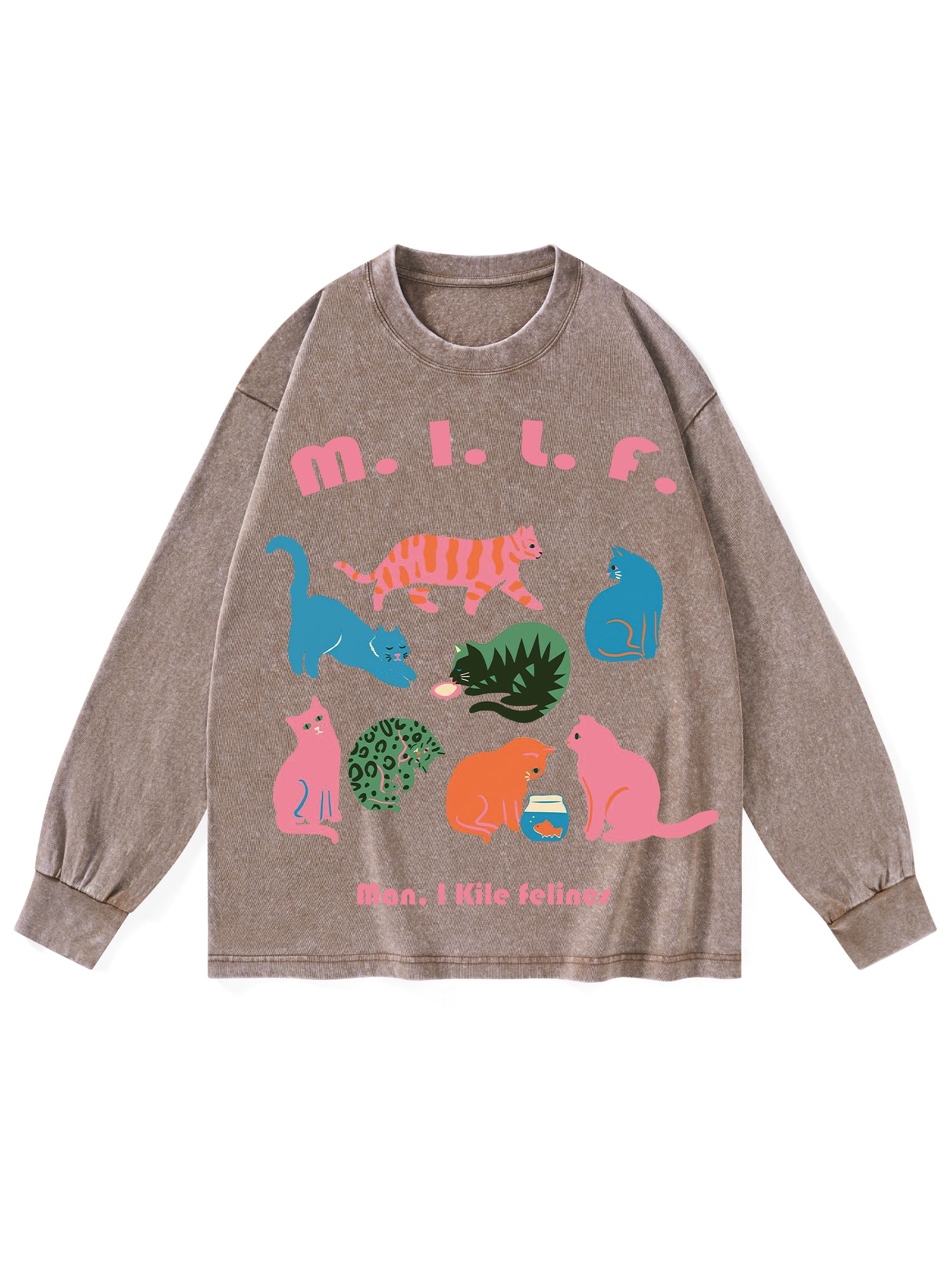 Milf Washed Long-Sleeve Tshirt-ClassyOutlaw