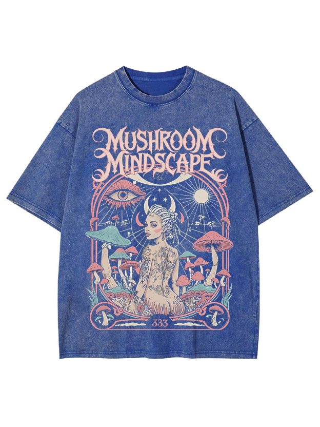 Mushroom Mindscape Washed Tshirt