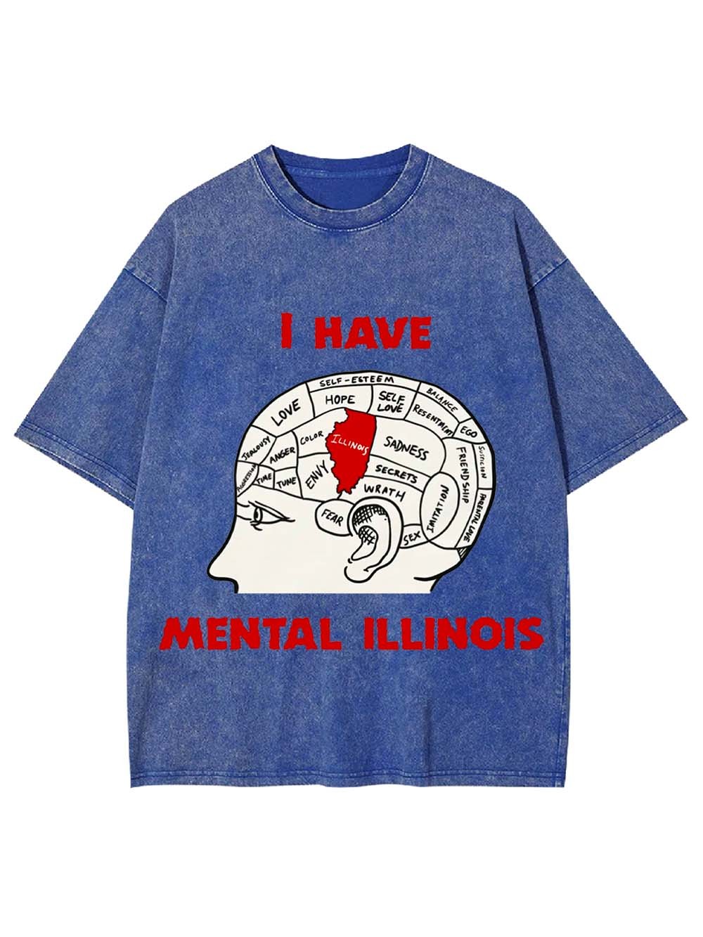 I HAVE MENTAL ILLINOIS WASHED TSHIRT
