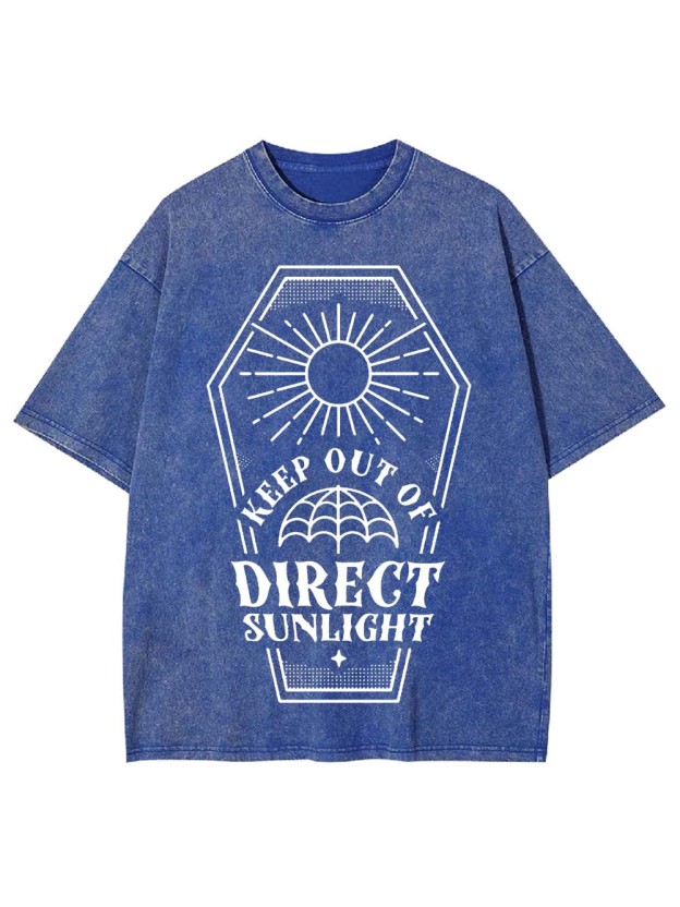 Keep Out Of Diregt Sunlight Washed Tshirt