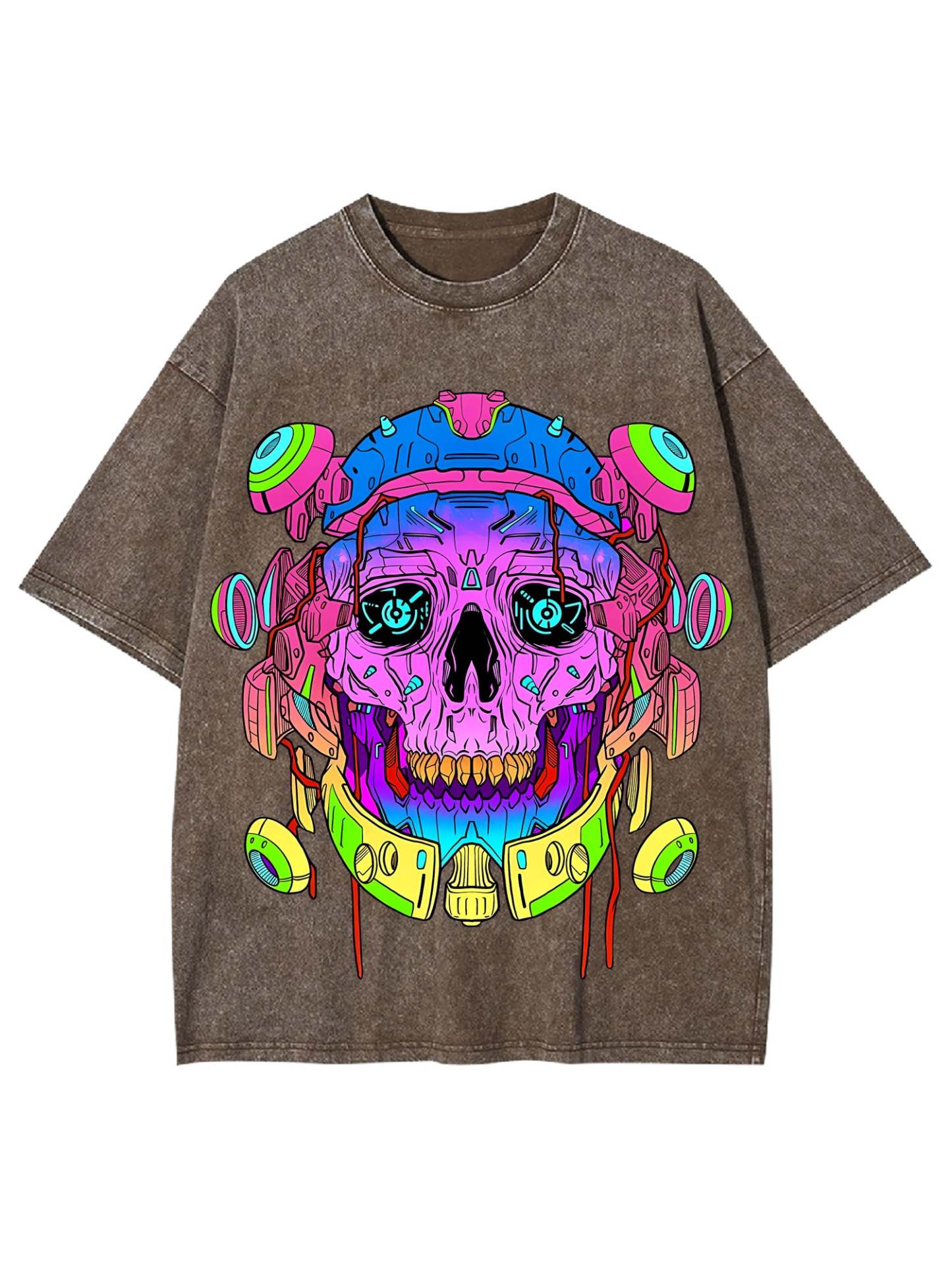 Cyber Skull Washed Tshirt