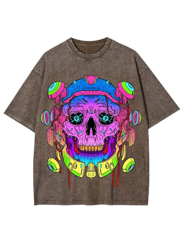 Cyber Skull Washed Tshirt