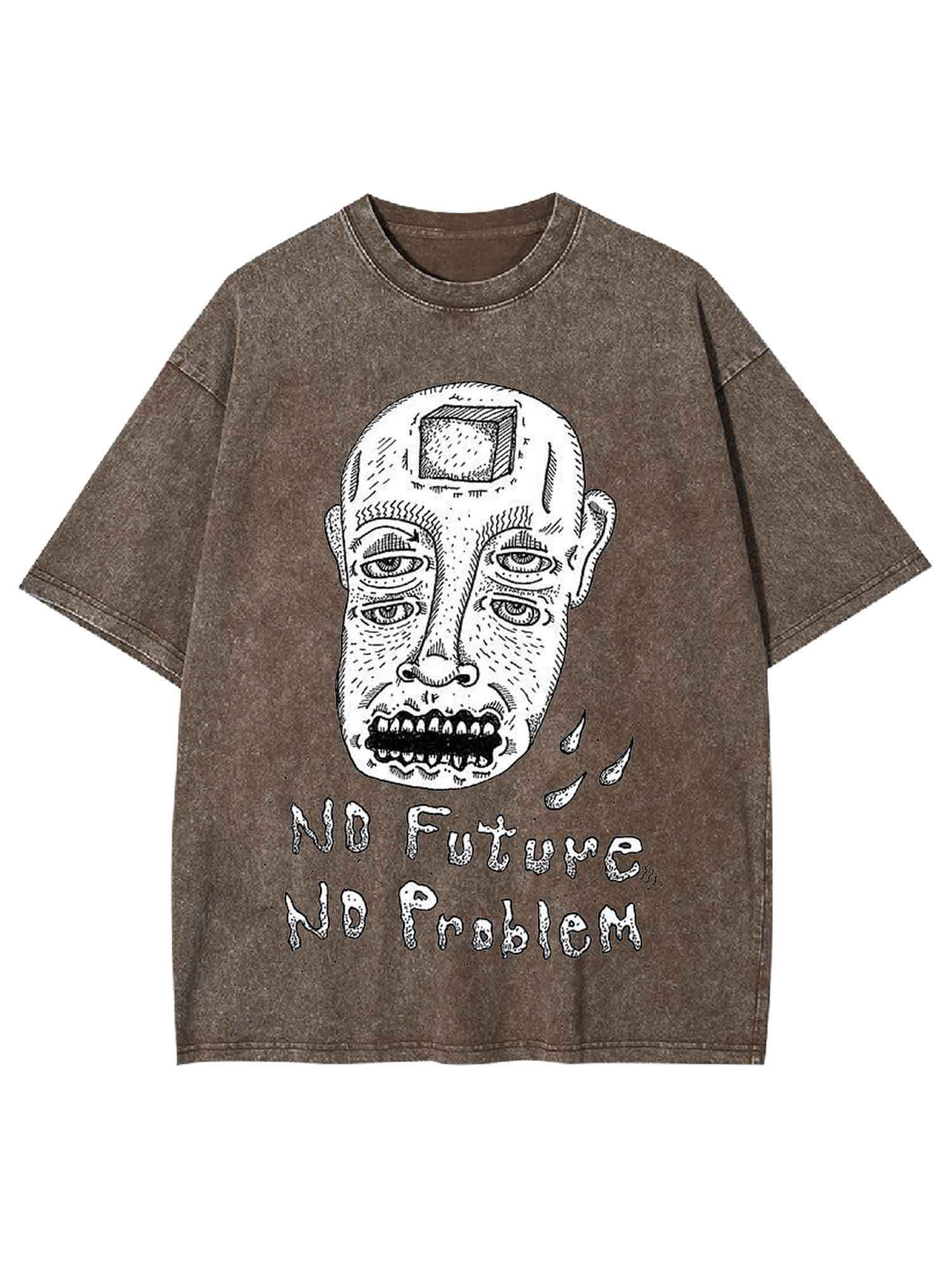 No Future No Probliem Washed Tshirt