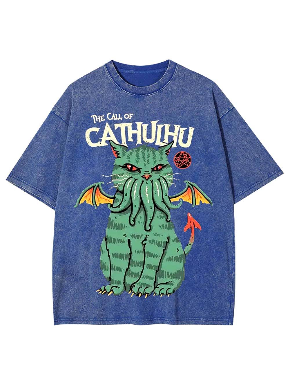 The Call of Cathulhu Washed Tshirt