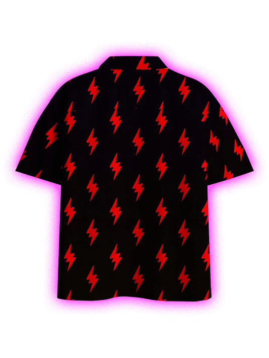 Midnight Bats Pattern Button Up Pocket Shirt