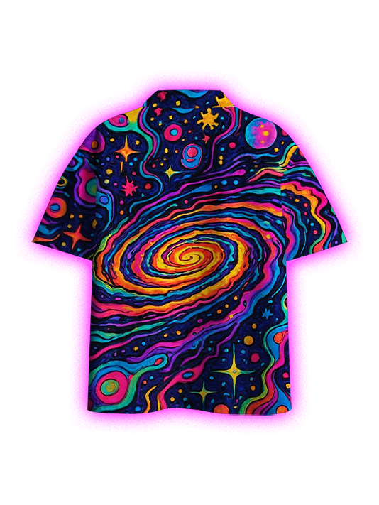 Cosmic Vortex Button Up Pocket Shirt
