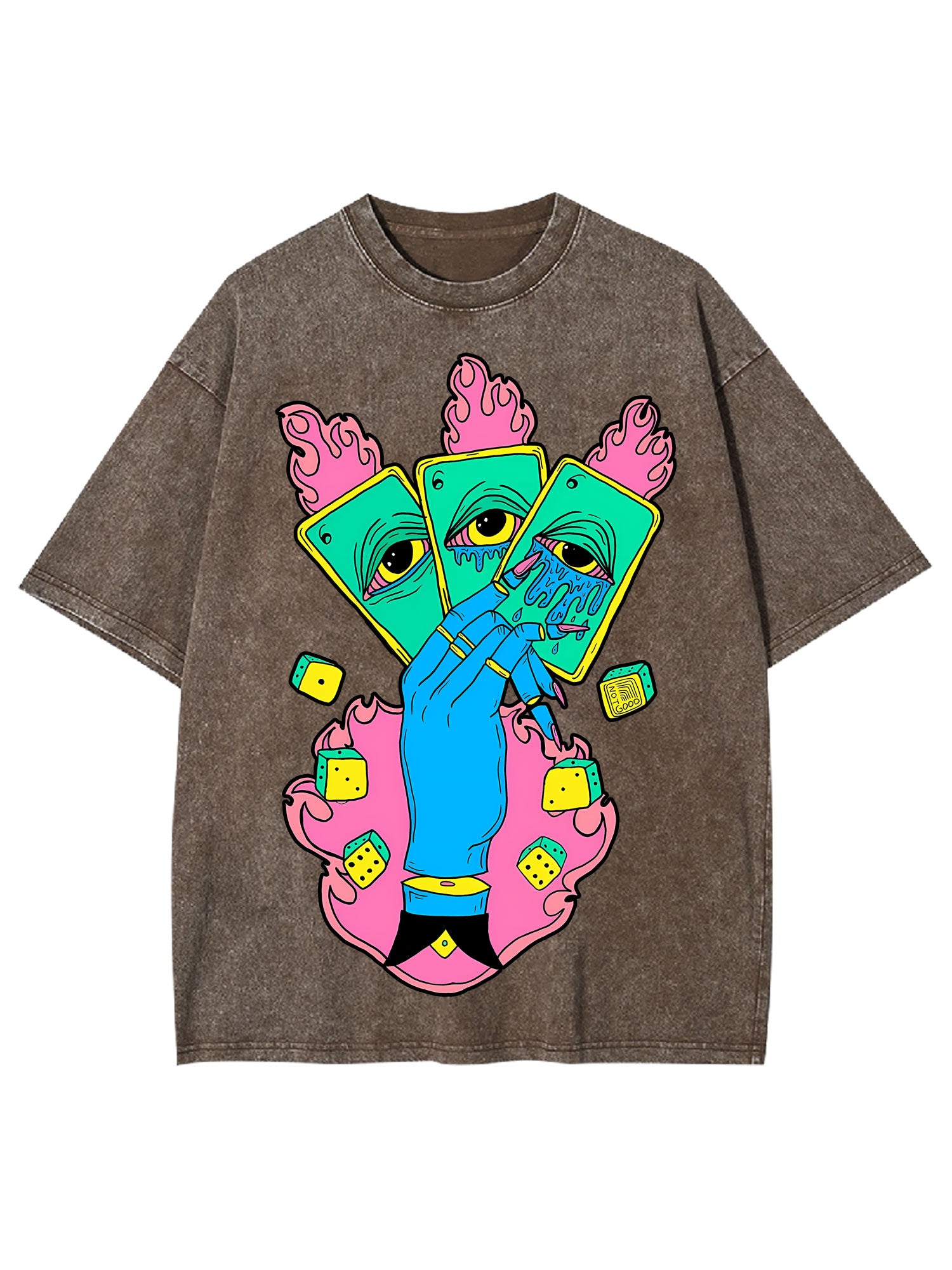 Flaming Tarot Hand Washed Tshirt