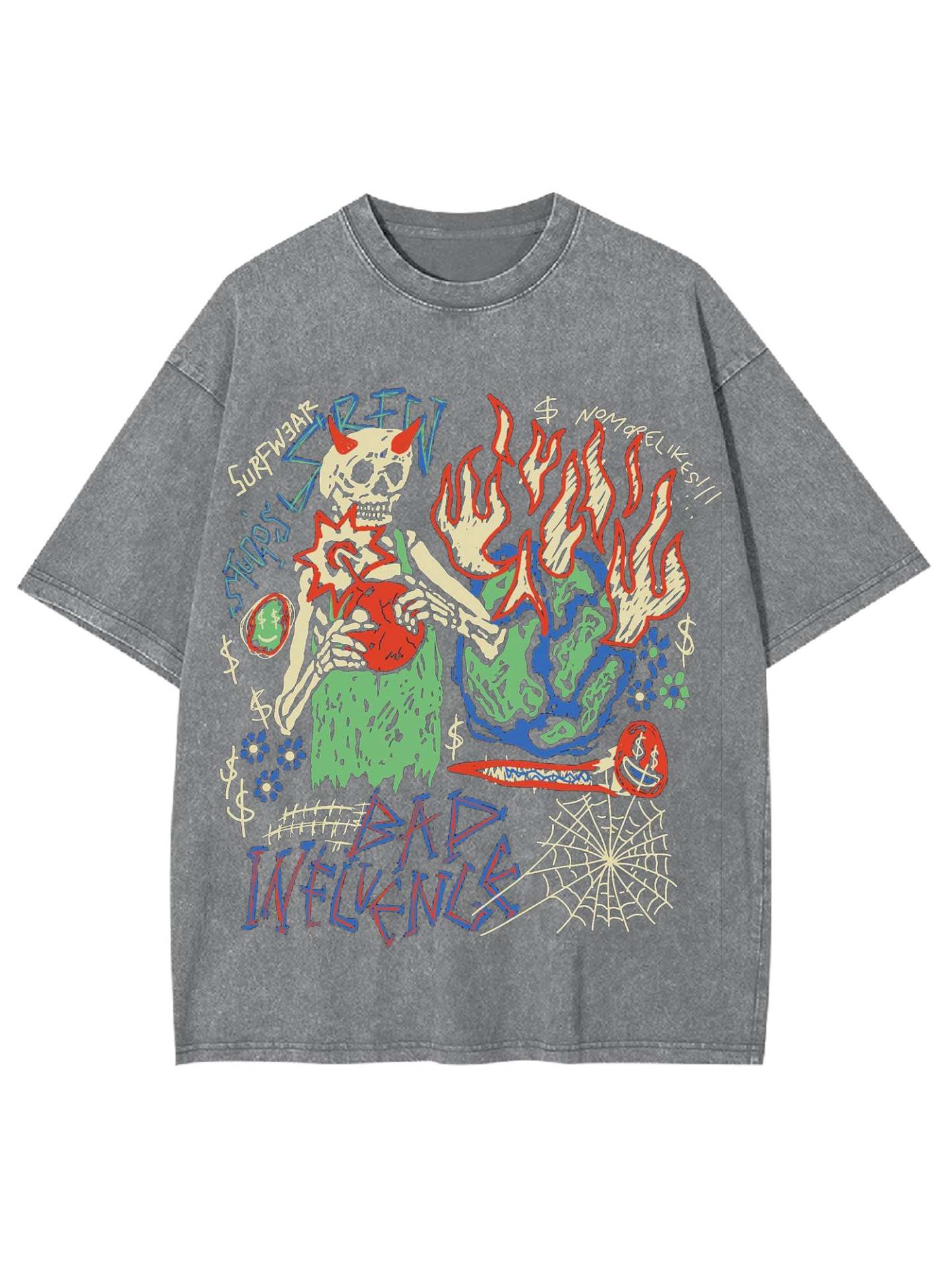 Bad Influence Washed Tshir-ClassyOutlaw Sale