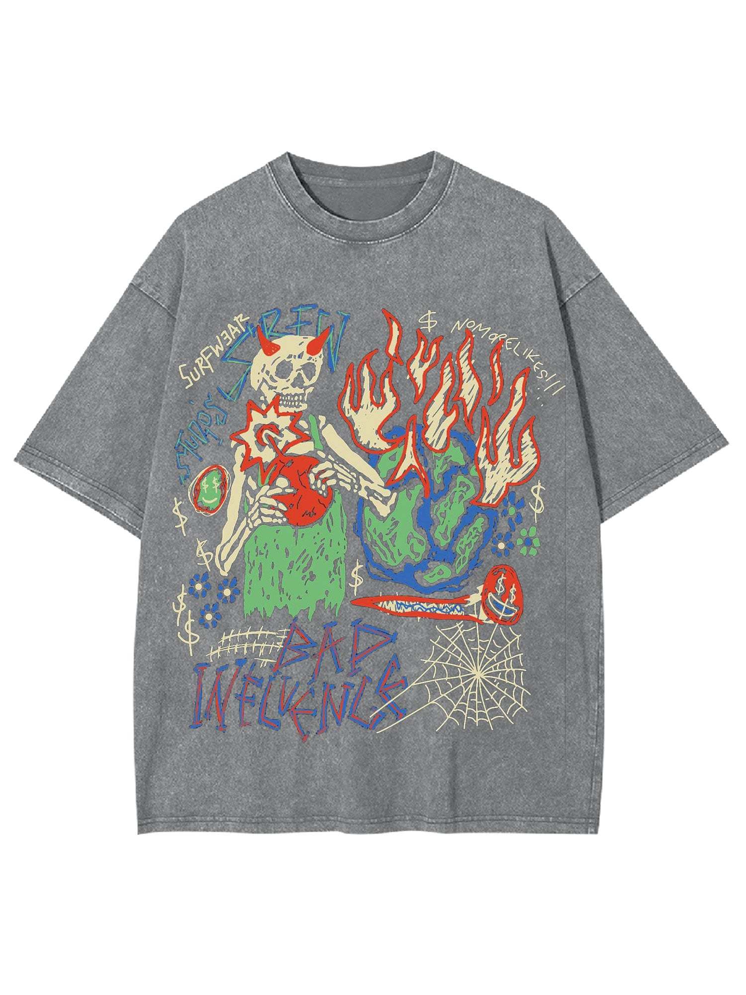 Bad Influence Washed Tshir-ClassyOutlaw Sale