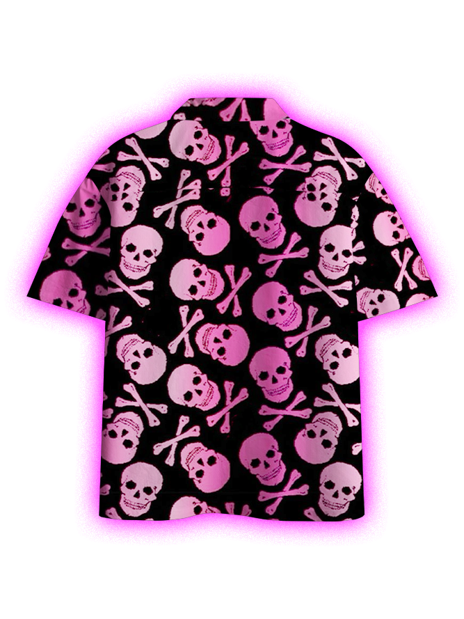 Skull and Crossbones Button Up Pocket Shirt
