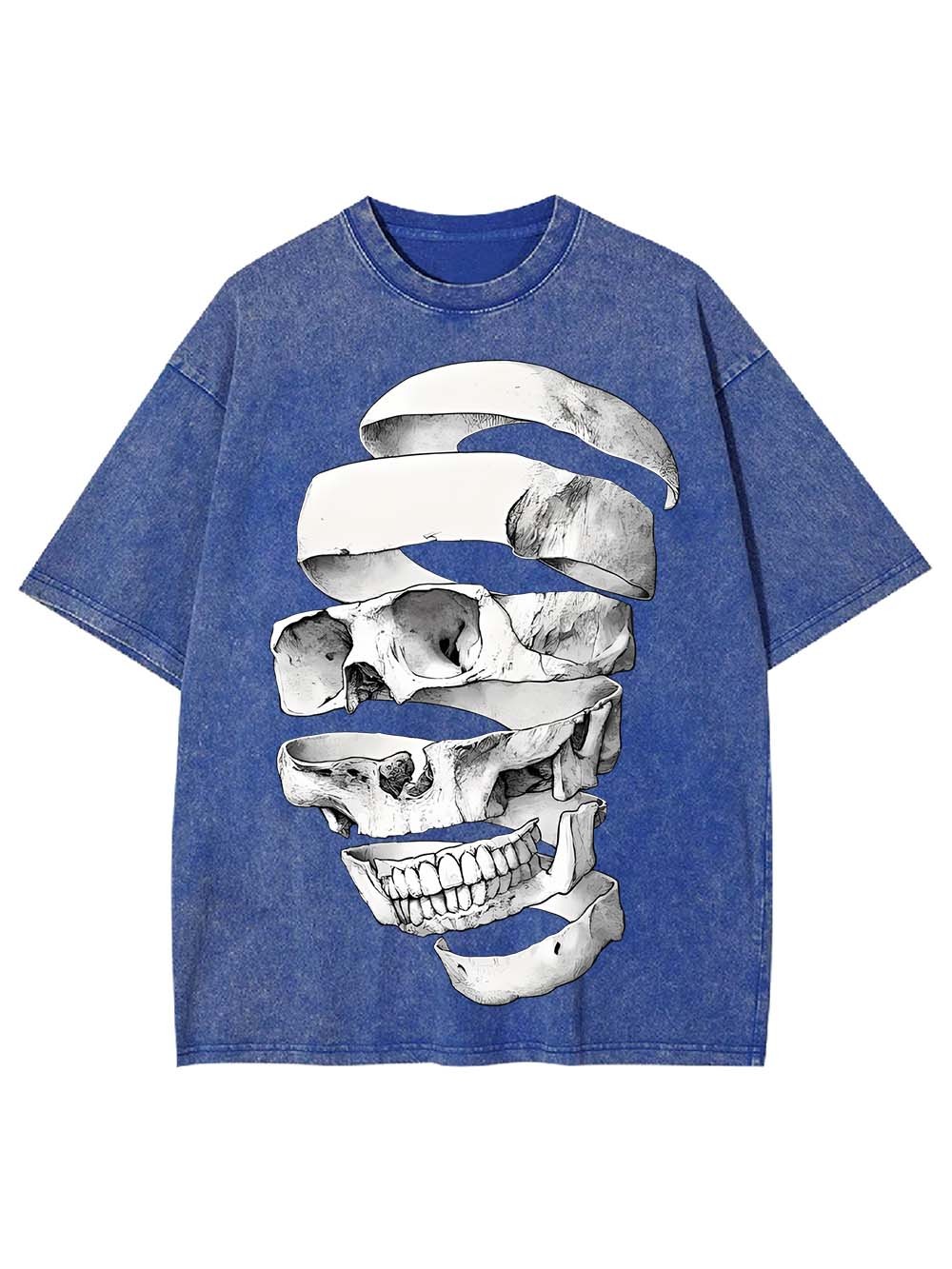 Fragmented Skull Washed Tshirt-ClassyOutlaw Sale