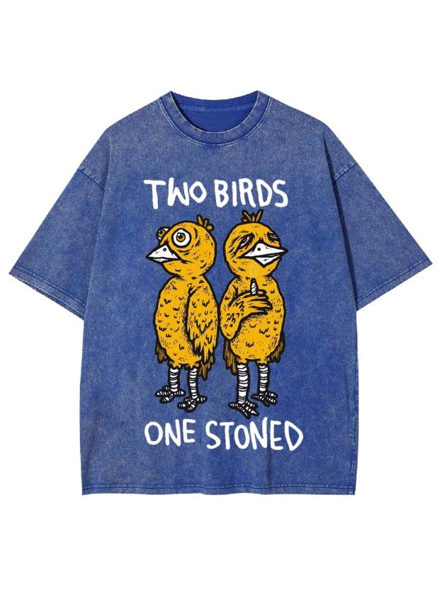 Two Birds One Stoned Washed Tshirt