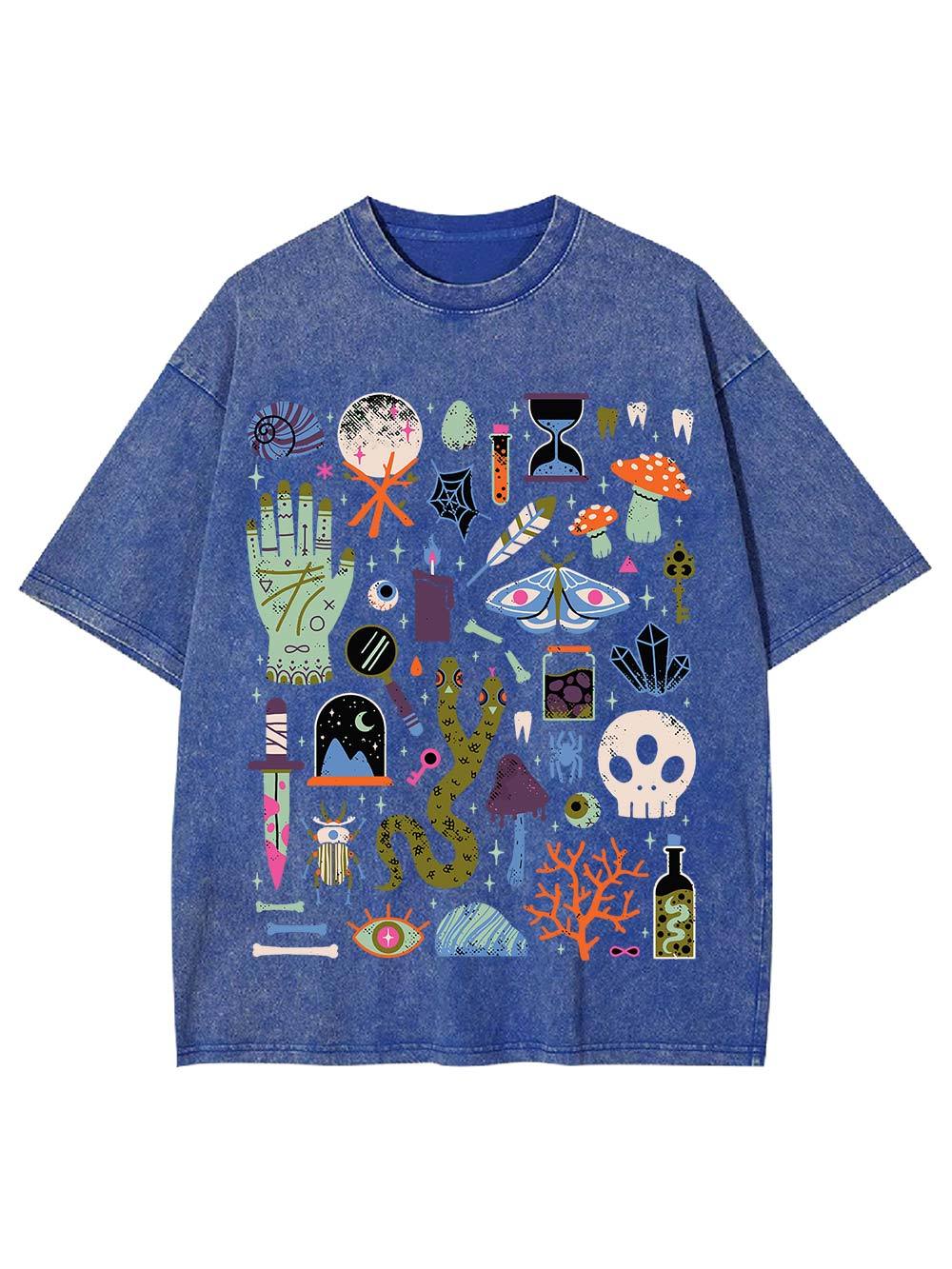 Eclectic Mystical Symbols Washed Tshirt