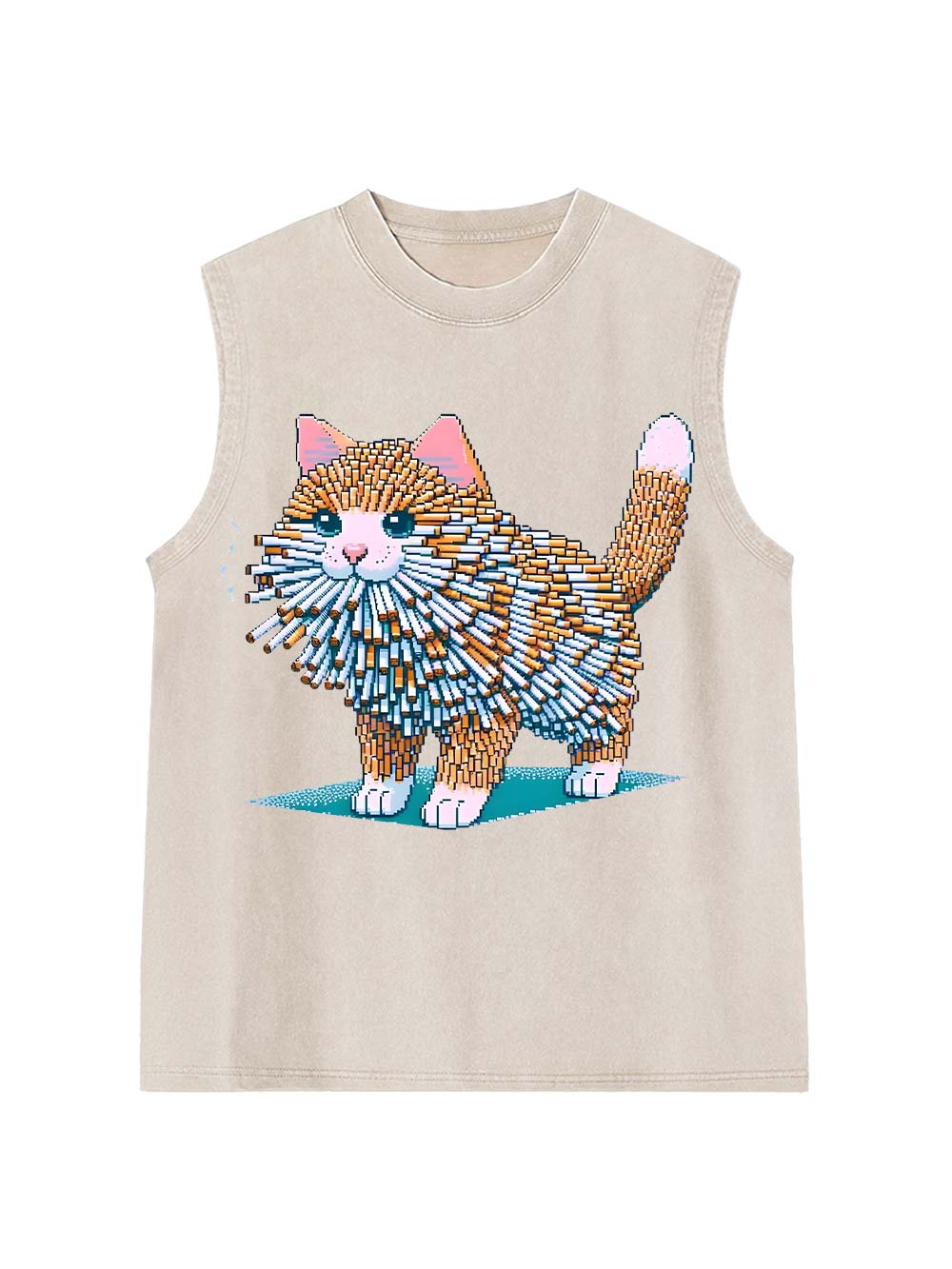 Cigarette Cat  Washed Tank Top