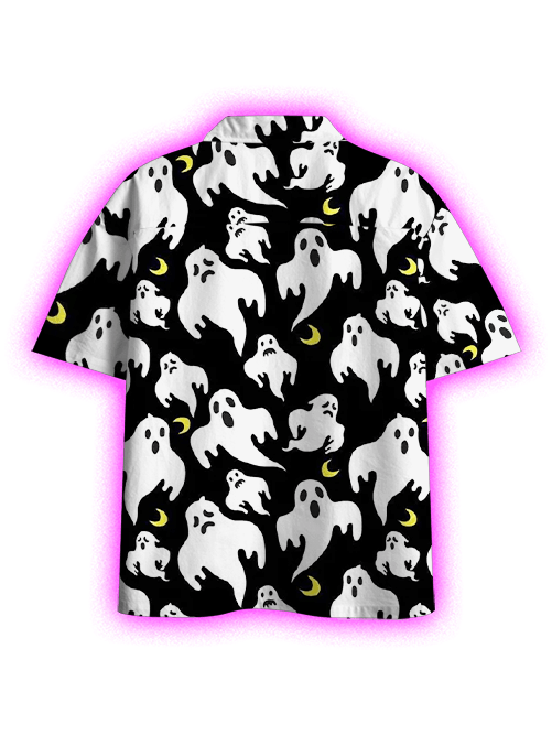 Ghostly Night Button Up Pocket Shirt