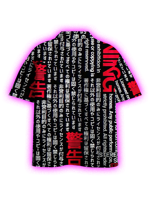 Warning Screen Button Up Pocket Shirt