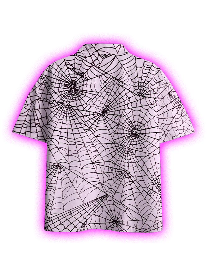 Intricate Spider Webs Button Up Pocket Shirt