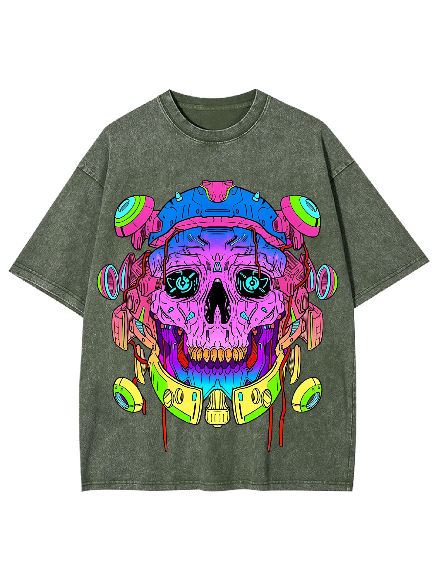 Cyber Skull Washed Tshirt
