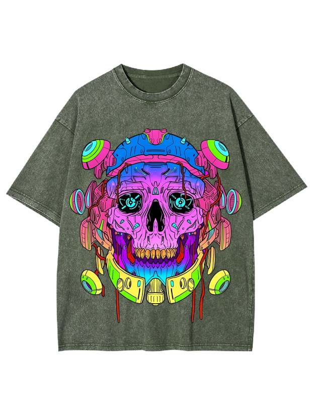 Cyber Skull Washed Tshirt