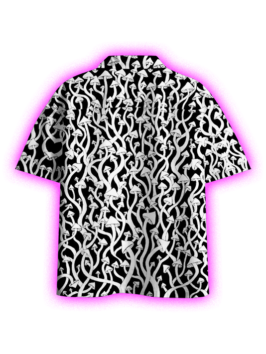 Entwined Mushroom Forest Button Up Pocket Shirt