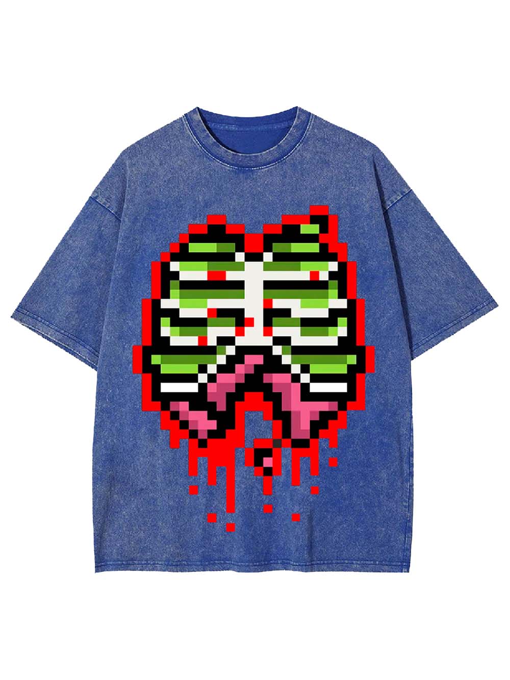 Pixel Ribs Washed Tshirt
