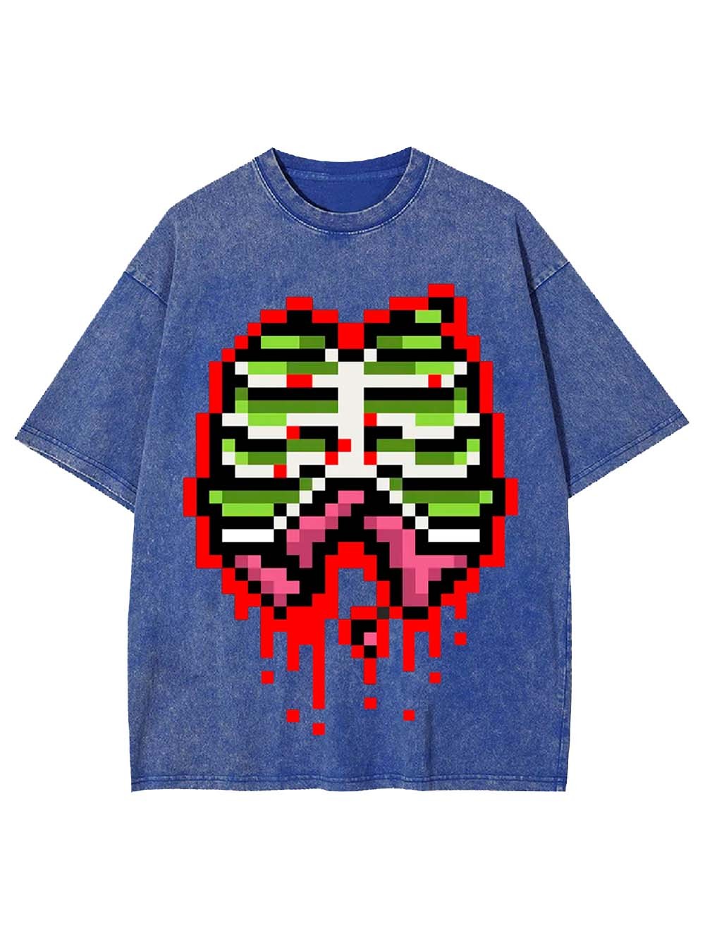 Pixel Ribs Washed Tshirt
