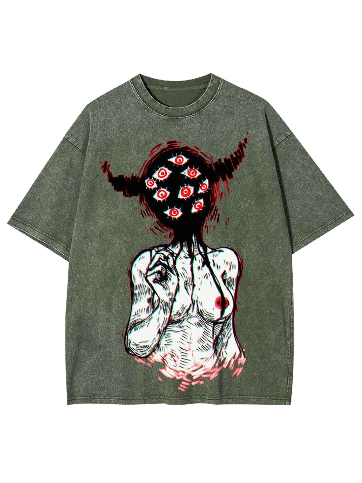 MULTI-EYED MONSTER WASHED TSHIRT