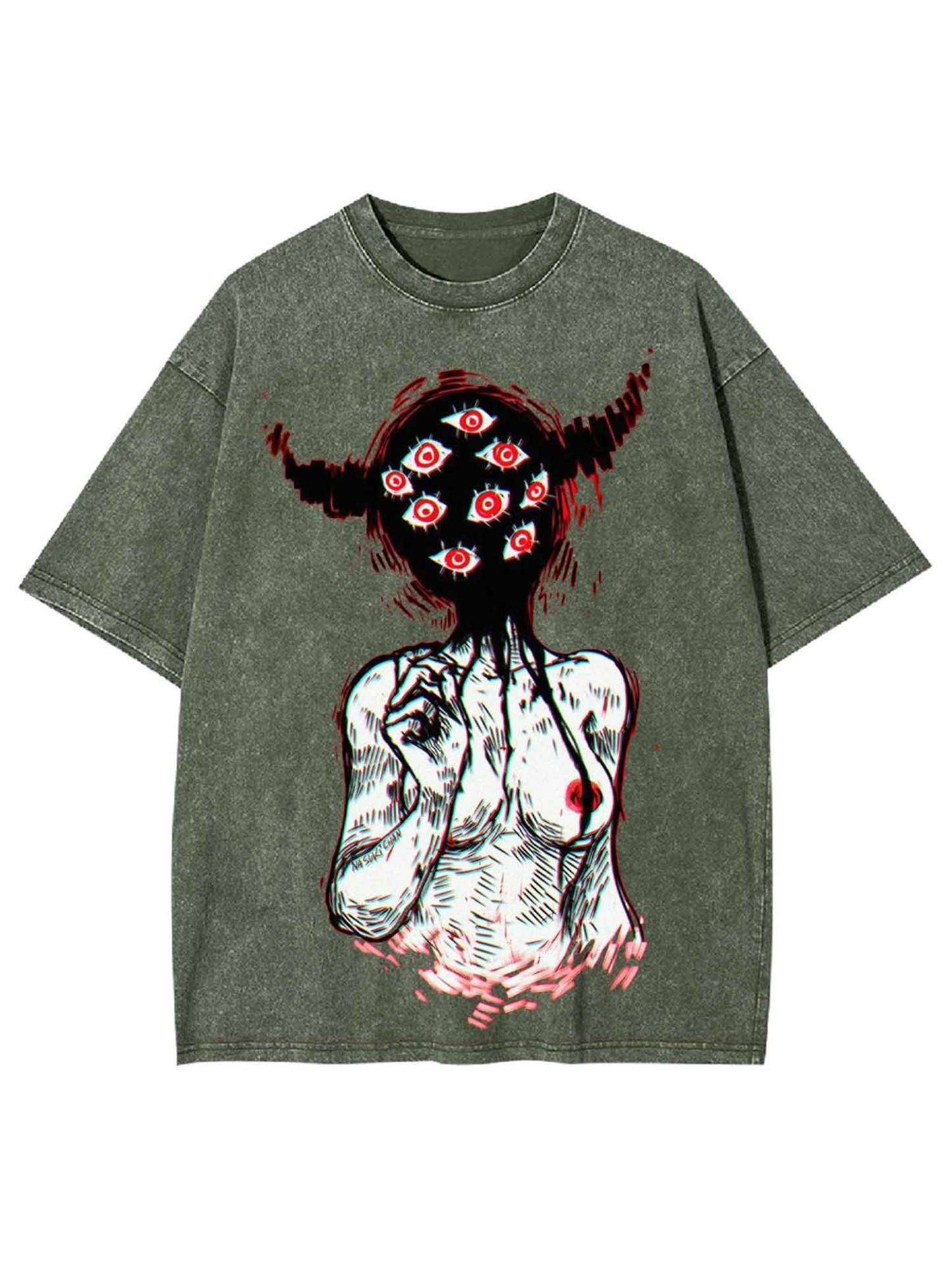 MULTI-EYED MONSTER WASHED TSHIRT