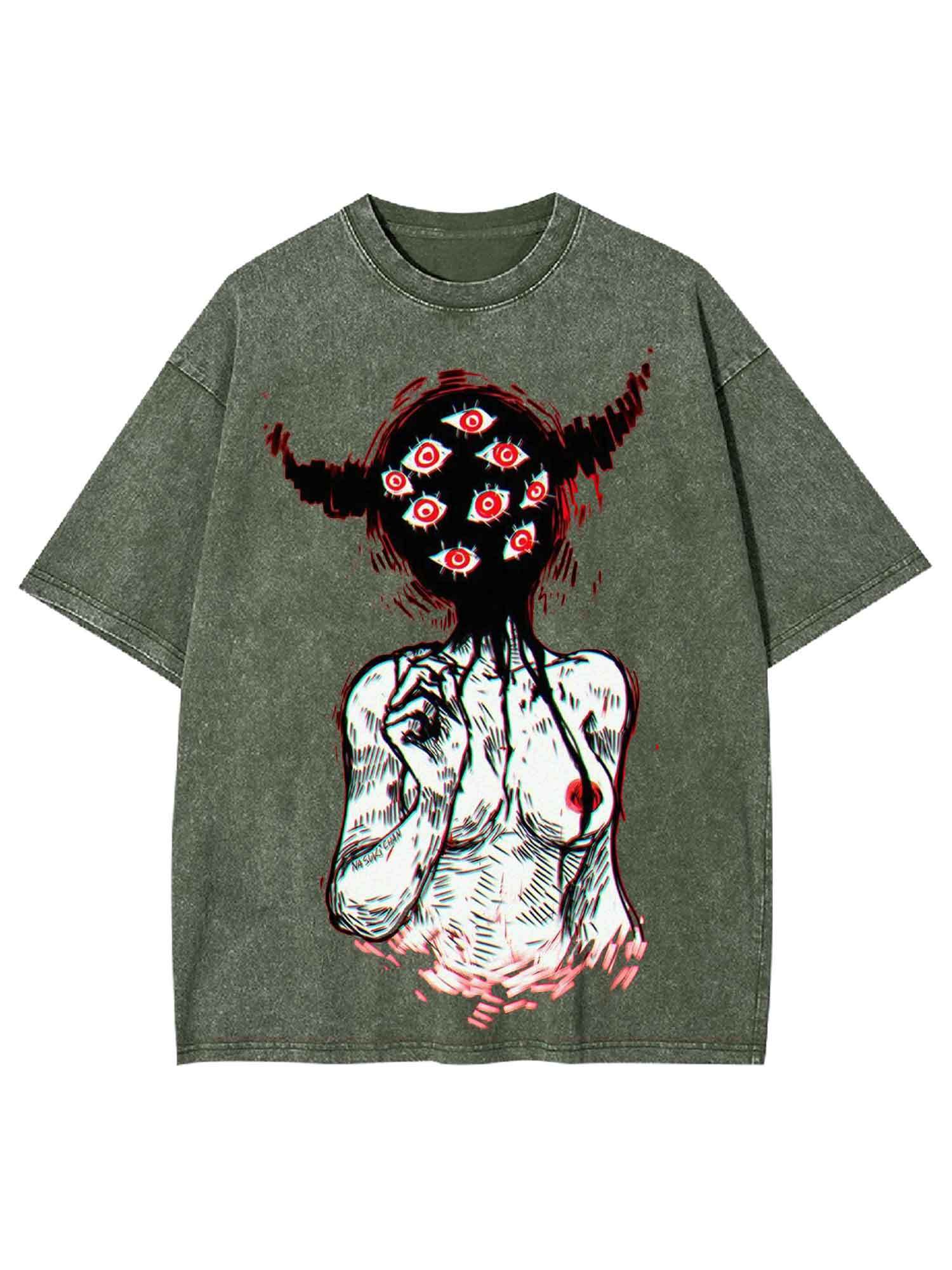 MULTI-EYED MONSTER WASHED TSHIRT