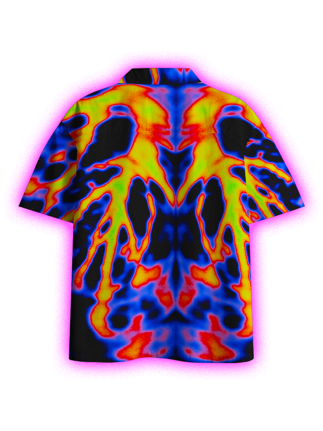 Neon Lightning Button Up Pocket Shirt