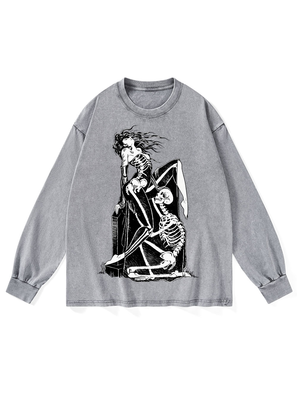 Skeleton Whisperer Washed Long-Sleeve Tshirt